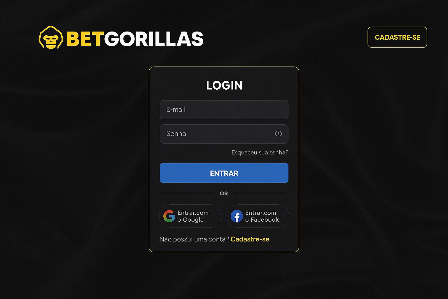 Registro na BETGORILLAS Garante Acesso a uma Vasta Seleção de jogo